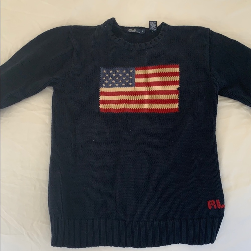 Ralph Lauren American Flag knot sweater